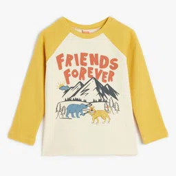 Koton Boys Typography Printed T-shirt-image-66