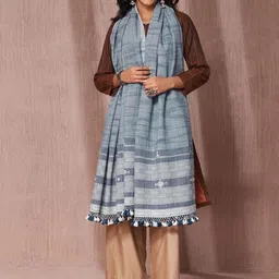 Fabindia Striped Woven Design Woollen Shawl-picture-26