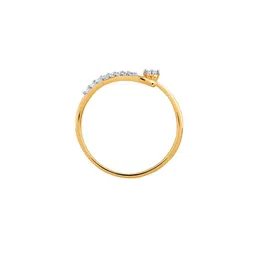 GIVA 14K Yellow Gold Beckon Diamond Ring, Fixed Size ,Indian - 14 image 4