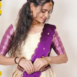 Fabcartz Semi-Stitched Woven Design Lehenga & Unstitched Blouse With Dupatta image 5