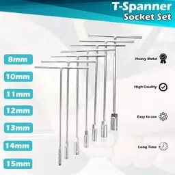 wolzook S24 STEEL T SPANNER - 8MM, 10MM, 11MM, 12MM, 13MM, 14MM, 15MM I EASY TO USE. Socket Set-picture-15