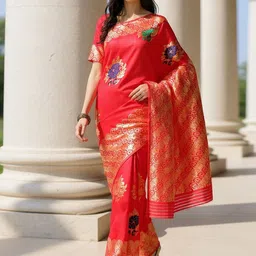 Anouk Rustic Women Woven Design Zari Banarasi Saree image 5