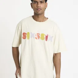 SIX5SIX Unisex Typography Printed Round Neck Drop-Shoulder Sleeves Oversized T-Shirt-picture-38