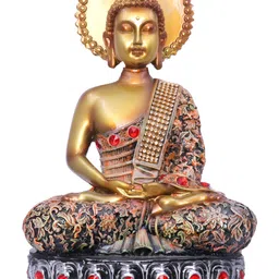 Aura Gold-Toned Buddha Idol Showpiece-image-87