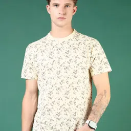 V-Mart Men Floral Printed Round Neck Cotton T-shirt-picture-26
