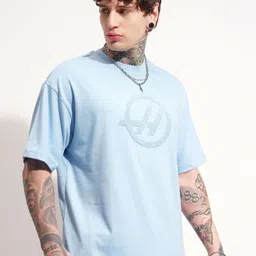 HIGHLANDER Typography Printed Round Neck Drop-Shoulder Sleeves Oversized T-shirt image 3