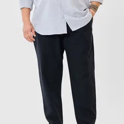 Snitch MenSolid Mid Rise Regular Fit Plus Size Trouser-picture-27