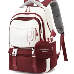 Red Lemon Kids School Backpack With Pouch Nylon Multi Compartment-picture-12