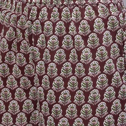 Mizaz Women Floral Printed Layered Mirror Work Pure Cotton Kurta with Trousers & With Dupatta image 5