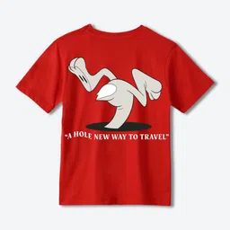 YK Warner Bros Boys Graphic Printed Round Neck Short Sleeve Oversized Pure Cotton Tshirts image 3