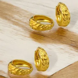 SHREE KRISHNA SHOPPING Gold-Plated Brass Ethnic Clip-on Hoop Earring-picture-23