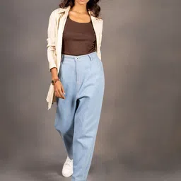 THE BEHRUZ THEORY Organic Cotton Top & Oversized Shirt With Relaxed Fit Trousers image 2