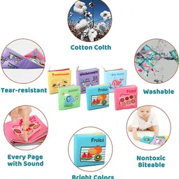 verilux 6Pcs Baby Cloth Book Set Sensory Books for 6-12 Months Early Education Shower image 3