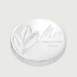 Mia by Tanishq 999 Silver Divine Mango Leaf Coin 25g image 3