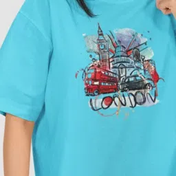 Moda Rapido Women Printed Drop-Shoulder Sleeves Pockets T-shirt image 3
