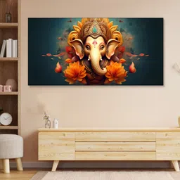 nestroots Blue & Orange-Coloured Ganesha Wall Paintings-picture-34