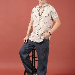 THE BEETEL HOUSE Men Floral Printed Relaxed Regular Fit Casual Shirt image 5