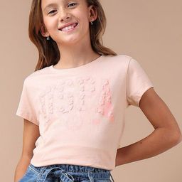 U.S. Polo Assn. Kids Girls Typography Printed Round Neck Relaxed Fit T-shirt-picture-20
