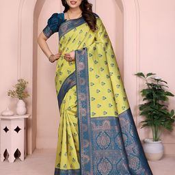 Vastravatika Ethnic Motifs Woven Design Zari Kanjeevaram Saree-picture-1