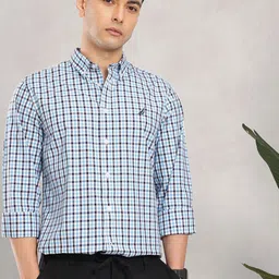Nautica Slim Fit Checked Pure Cotton Casual Shirt-picture-31