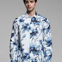 Jack & Jones Floral Printed Spread Collar Long Sleeves Slim Fit Casual Shirt-picture-20