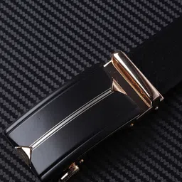 WINSOME DEAL Men Slider Buckle Closure Textured Formal Belt image 2