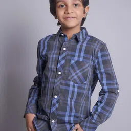 Biglilpeople Boys Standard Opaque Checked Casual Shirt-picture-32
