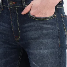 Jack & Jones Men Skinny Fit Low Ripped Heavy Fade Stretchable Cotton Jeans image 3