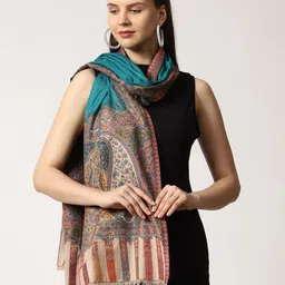 SWI Stylish Women Paisley Printed Woollen Shawl With Fringed image 4
