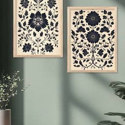 Kotart Brown & Black 2 Piece Wood Floral and Botanical Wall Paintings-picture-23
