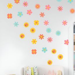CVANU 72Pcs Yellow & Pink Printed Self-Adhesive Wall Sticker-picture-21
