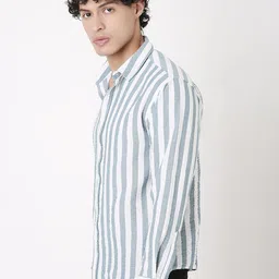 Blnk Men Relaxed Fit Vertical Striped Spread Collar Casual Shirt image 4