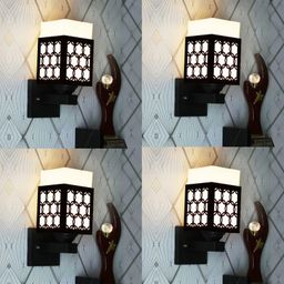 Gojeeva Black Wood Square Shaped Wall Lamp-picture-8