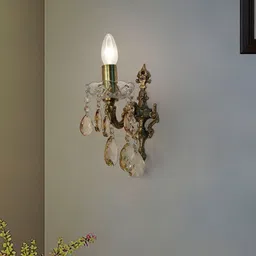 Fos Lighting Gold-Toned & Gold-Toned Metal Traditional Wall Lamp image 3