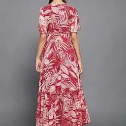 Miss Chase Women Floral Print Flared Sleeve Midi Dress image 5