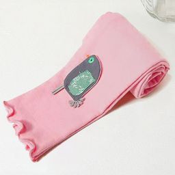 LULU & SKY Infant Girls Mid-Rise Ankle-Length Applique Detail Lettuce Hem Leggings-picture-27