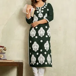 KALINI Women Ethnic Motifs Embroidered Chikankari Kurti-picture-38