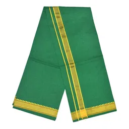 TUNI MANI Men Cotton Padi Pettu Border Dhoti With Towel image 3