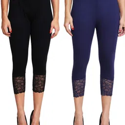 kronmenien Women Black, Dark Blue Capri-picture-36