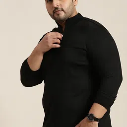 sztori Men Solid High Neck Black Sweater image 3