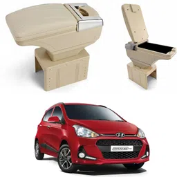 oshotto PU Leather AR-01 Car Armrest Console Box For Grand i10 Beige Car Armrest image 1