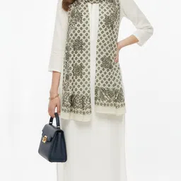 negchaar Cotton Blend Floral Print Multicolor Women Dupatta-picture-44