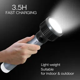 zeno volt Rechargeable Torch Aluminium Body LED Long Range 10 hrs Torch Emergency Torch image 5