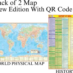 eoimarketing Pack of 2 World Physical & History of india Map | 70x100 cm / 28x40 inch | 90 GSM Thick Paper | Extra Quality Print | New Edition with QR Code | SSC, UPSC & Competitive Exams Paper Print Paper Print-picture-42