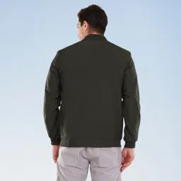 Yaqr Men's Olive,Green Wind Cheater Jacket Solid Men Wind Cheater image 3