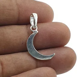 Sahiba Gems Half Moon Silver ( Chandi ) Locket Pendant Silver Locket image 2