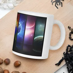 Mr UVD White & Black Graphic Printed Ceramic Glossy Mug - 350 ml image 3