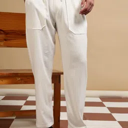 Blu MNKY Men Classic Loose Fit Pleated Trousers-image-47