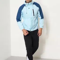 Ajile by Pantaloons Stand Collar Colourblocked Bomber Jacket With Zip Detail image 5