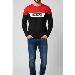 FASHIUM Men Typography Colourblocked T-shirt image 2